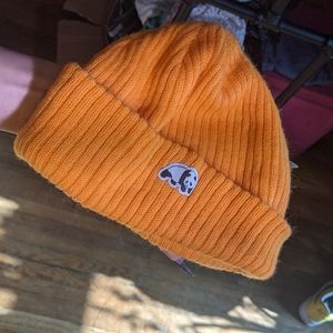 Enjoi orange skateboard beanie